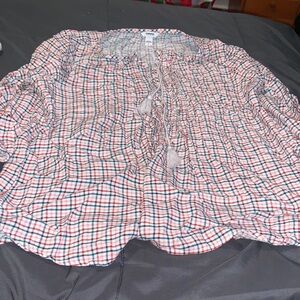 Sonoma Red & Blue Plaid Peasant Blouse